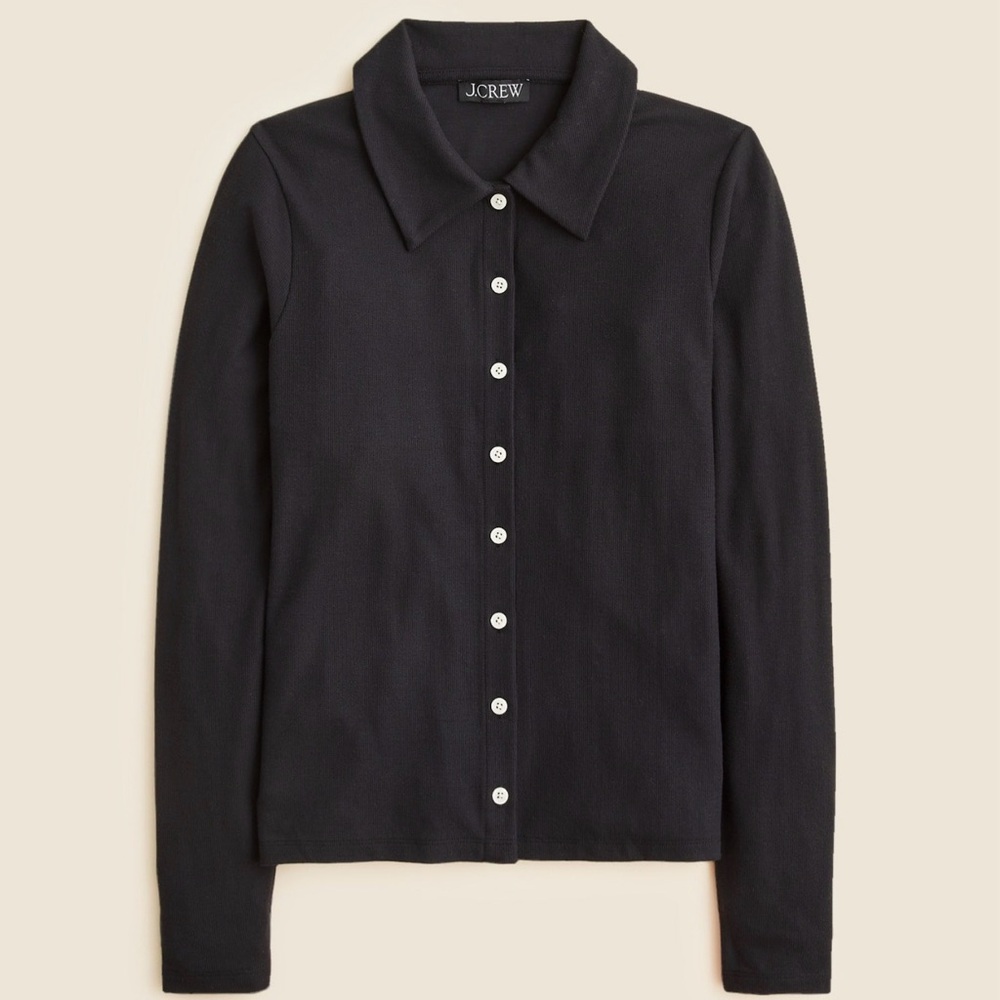 J. Crew Soft rib cardigan top, black, xs, NWT